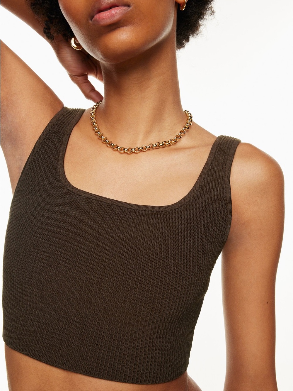 Aritzia Babaton Sculpt Knit Squareneck Cropped Tank